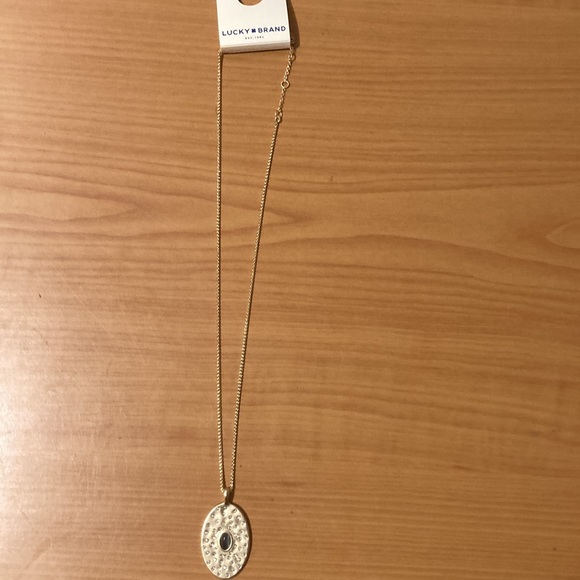 Lucky Brand Pave Set Stone Disc Pendant Necklace - Picture 6 of 10